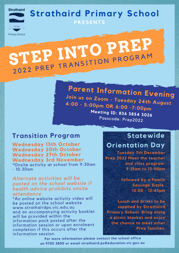 Step into Prep 2022 Flyer English